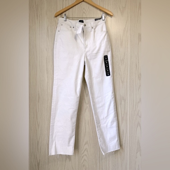 J. Crew White stovepipe straight jean in signature stretch+ Size 28 NWT - Picture 4 of 6